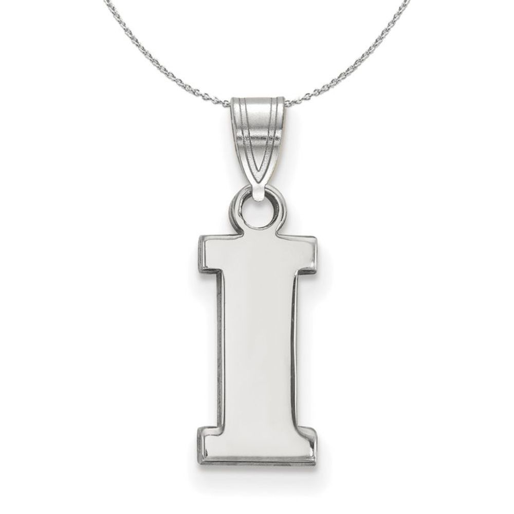 Sterling Silver U. of Iowa Small Initial I Necklace - 16 Inch